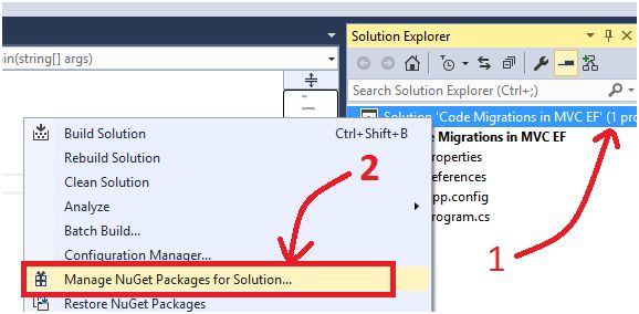 Manage nuget packages for the solution